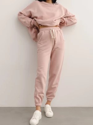 Zdjęcie produktu Spodnie dresowe typu jogger w kolorze DUSTY PINK - DRIPS-M Marsala