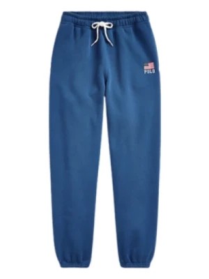 Zdjęcie produktu Spodnie Dresowe z flagą polo - niebieskie Ralph Lauren