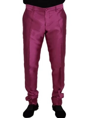 Zdjęcie produktu Spodnie Formalne Slim Fit w Kolorze Różowym Dolce & Gabbana