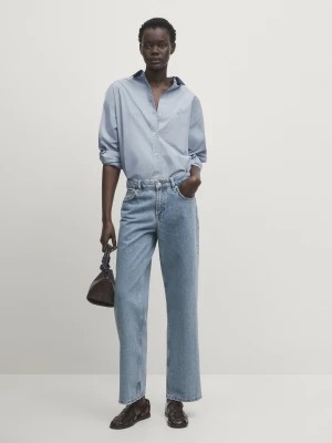 Zdjęcie produktu Spodnie Jeansowe O Prostym Kroju, Standardowej Długości I Z Niskim Stanem - Jasnoniebieski - - Massimo Dutti - Kobieta