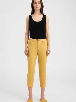 Zdjęcie produktu Spodnie klasyczne damskie żółte Greenpoint