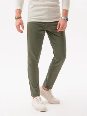 Zdjęcie produktu Spodnie męskie chinosy SLIM FIT - oliwkowe V26 P1059
 -                                    M