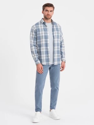 Zdjęcie produktu Spodnie męskie jeansowe bez przetarć SLIM FIT - niebieskie V3 OM-PADP-0148
 -                                    S
