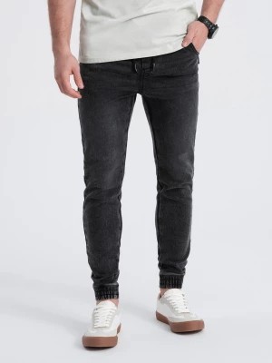 Zdjęcie produktu Spodnie męskie jeansowe JOGGER SLIM FIT - grafitowe V2 OM-PADJ-0134
 -                                    S