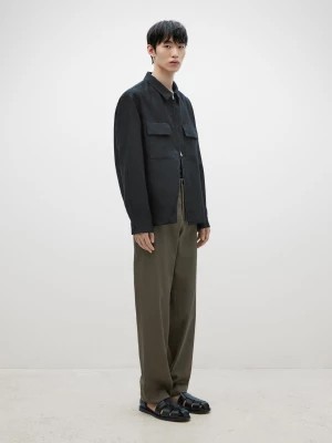 Zdjęcie produktu Spodnie O Prostym Kroju Z Diagonalu – Limited Edition - Norkowy - - Massimo Dutti - Mężczyzna