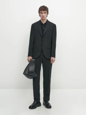 Zdjęcie produktu Spodnie Od Garnituru Ze 100% Wełny - Czarny - - Massimo Dutti - Mężczyzna