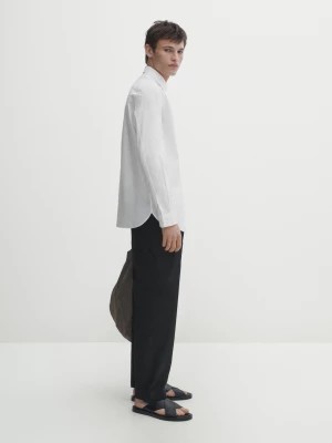 Zdjęcie produktu Spodnie Relax Fit Z Ozdobną Kieszenią - Czarny - - Massimo Dutti - Mężczyzna