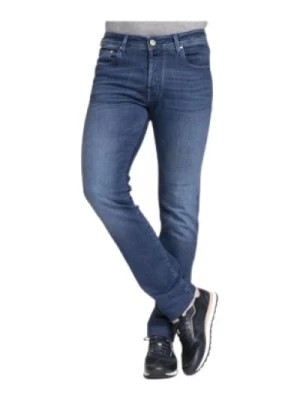 Zdjęcie produktu Spodnie Slim Fit w kolorze ciemnoniebieskim z efektem wyblaknięcia i kontrastowymi szwami Jacob Cohën