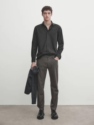 Zdjęcie produktu Spodnie W Jeansowym Stylu O Kroju Slim - Norkowy - - Massimo Dutti - Mężczyzna