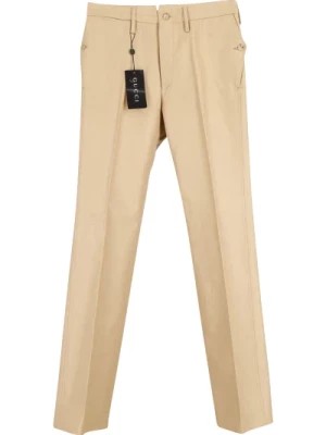 Zdjęcie produktu Spodnie w stylu chino z wiskozy w kolorze beżowym Gucci