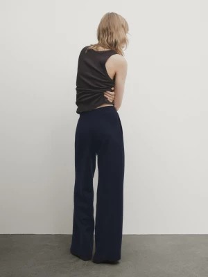 Zdjęcie produktu Spodnie Z Dzianiny Milano - Granatowy - - Massimo Dutti - Kobieta