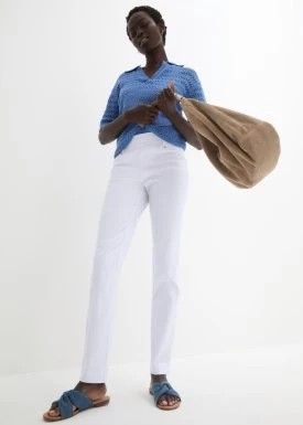 Zdjęcie produktu Spodnie ze stretchem z gumką w talii bonprix