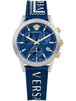 Zdjęcie produktu Sport Tech Chronograf Gumowy Zegarek Niebieski Versace