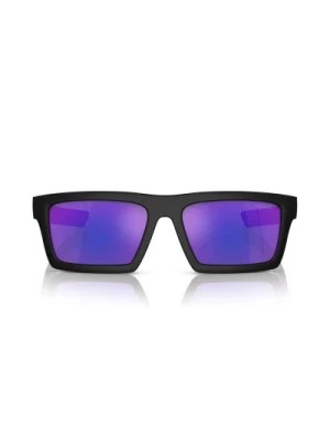 Zdjęcie produktu Sportowe okulary przeciwsłoneczne z ciemnofioletowymi lustrzanymi soczewkami Prada