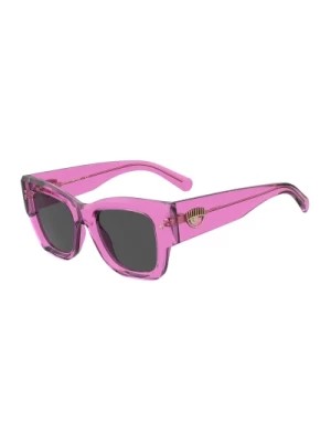 Zdjęcie produktu Square Oversized Sunglasses with Eyelike Logo and 3D Motif Chiara Ferragni Collection