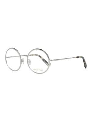 Zdjęcie produktu Srebrne Okrągłe Okulary Optyczne Damskie Emilio Pucci