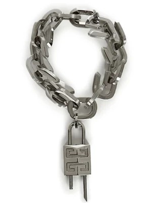 Zdjęcie produktu Srebrny Bransoletka Łańcuchowa z Logoed Kłódką Givenchy
