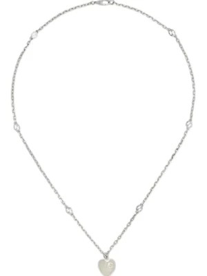 Zdjęcie produktu Srebrny naszyjnik z emaliowanym sercem Gucci