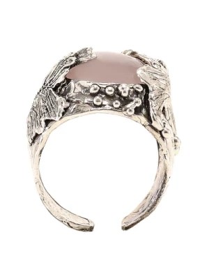 Zdjęcie produktu Srebrny Pierścień Liście Ginko Kamień Axum