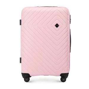 Zdjęcie produktu Średnia walizka z ABS-u z geometrycznym tłoczeniem jasny różowa Wittchen