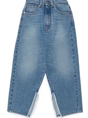 Zdjęcie produktu Średnie, niebieskie jeansy z szerokimi nogawkami MM6 Maison Margiela