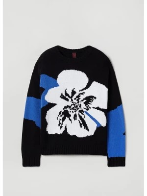 Zdjęcie produktu STEFANEL Sweter w kolorze czarno-biało-niebieskim rozmiar: M