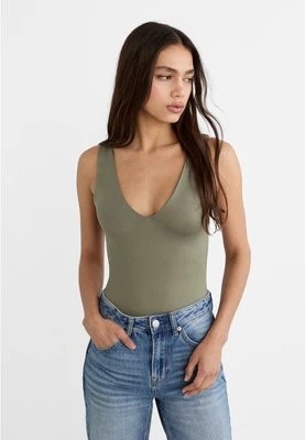 Zdjęcie produktu Stradivarius Body z poliamidu z dekoltem w serek  Khaki