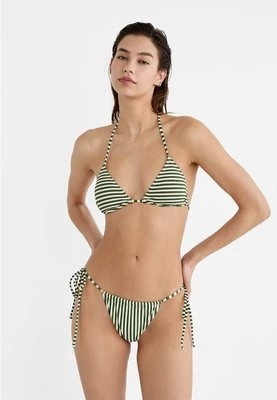 Zdjęcie produktu Stradivarius Figi brazylijskie od bikini w paski ze sznurkami  Khaki