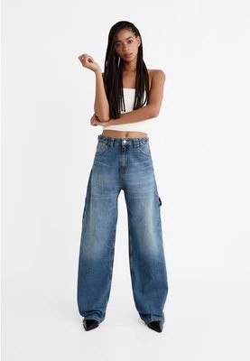 Zdjęcie produktu Stradivarius Jeansy baggy balloon fit z regulowaną talią  Niebieski denim