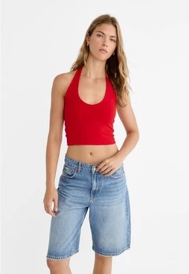 Zdjęcie produktu Stradivarius Krótki top z dekoltem halter  Czerwony