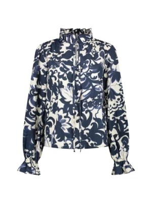 Zdjęcie produktu Stylowa Bluzka Lily w Niebieskim z Falbankami Amaya Amsterdam