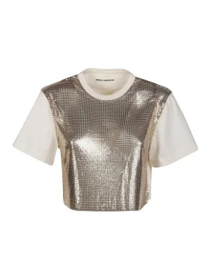 Zdjęcie produktu Stylowa Nude Cropped T-Shirt Paco Rabanne