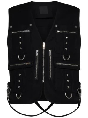 Zdjęcie produktu Stylowe Czarne Płaszcze z Białym/Niebieskim Givenchy