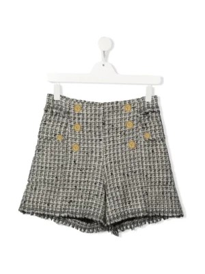 Zdjęcie produktu Stylowe Frayed Shorts z detalami z Tweedu Balmain