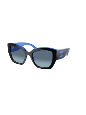 Zdjęcie produktu Stylowe Okulary Przeciwsłoneczne Niebieski Celeste Gradient Chanel