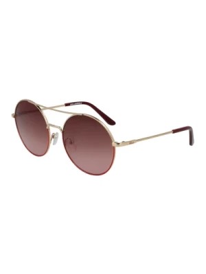 Zdjęcie produktu Stylowe okulary przeciwsłoneczne w złoto/czerwonym brązie Karl Lagerfeld