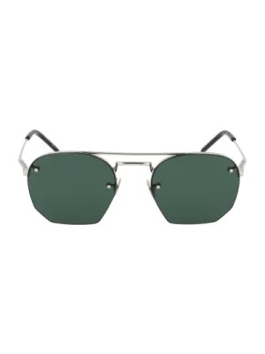 Zdjęcie produktu Stylowe okulary przeciwsłoneczne z ombre w odcieniach szmaragdowej zieleni Saint Laurent