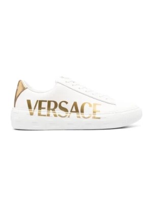 Zdjęcie produktu Stylowe Skórzane Sneakersy dla Mężczyzn Versace