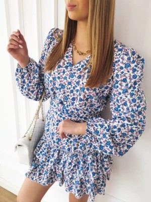 Zdjęcie produktu Wiskozowa polska sukienka w niebieskie kwiatki Cervia PERFE