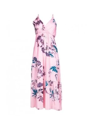 Zdjęcie produktu Sukienka damska letnia długa na ramiączka pastelowe kwiaty Yoclub