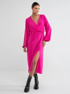 Zdjęcie produktu Sukienka damska z wiskozy midi różowa Rene 601 BIG STAR