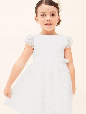 Zdjęcie produktu Sukienka elegancka z haftem dla dziewczynki Mayoral - biała