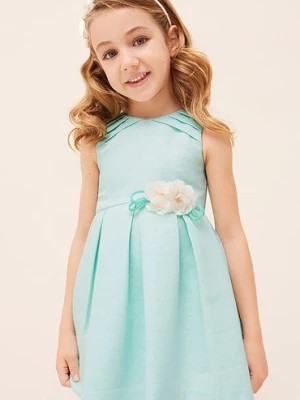 Zdjęcie produktu Sukienka elegancka z kwiatkiem dla dziewczynki Mayoral - niebieska
