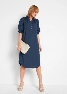 Zdjęcie produktu Sukienka koszulowa midi z popeliny, fason o linii litery A bonprix