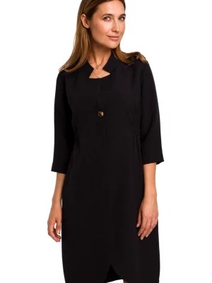 Zdjęcie produktu Sukienka marynarka elegancka żakietowa asymetryczna midi czarna Stylove