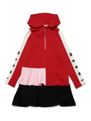 Zdjęcie produktu Sukienka maxi-sweatshirt z kapturem w kolorze blokowym Marni