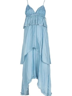 Zdjęcie produktu Sukienka Maxi z Dekoltem w kształcie litery V i Falbaną Pinko