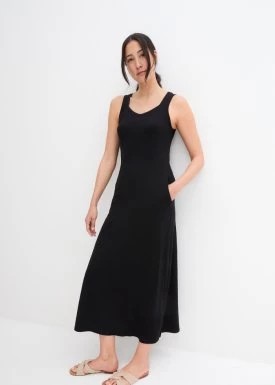 Zdjęcie produktu Sukienka maxi z dżerseju, z wiskozy z bawełną bonprix