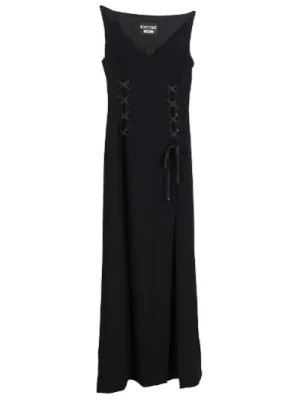 Zdjęcie produktu Sukienka Maxiz wiązaniem w kolorze czarnym z acetatu Moschino