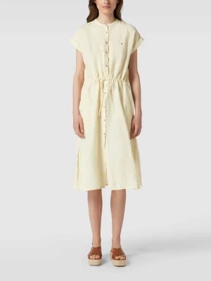Zdjęcie produktu Sukienka midi z lnu z listwą guzikową Tommy Hilfiger